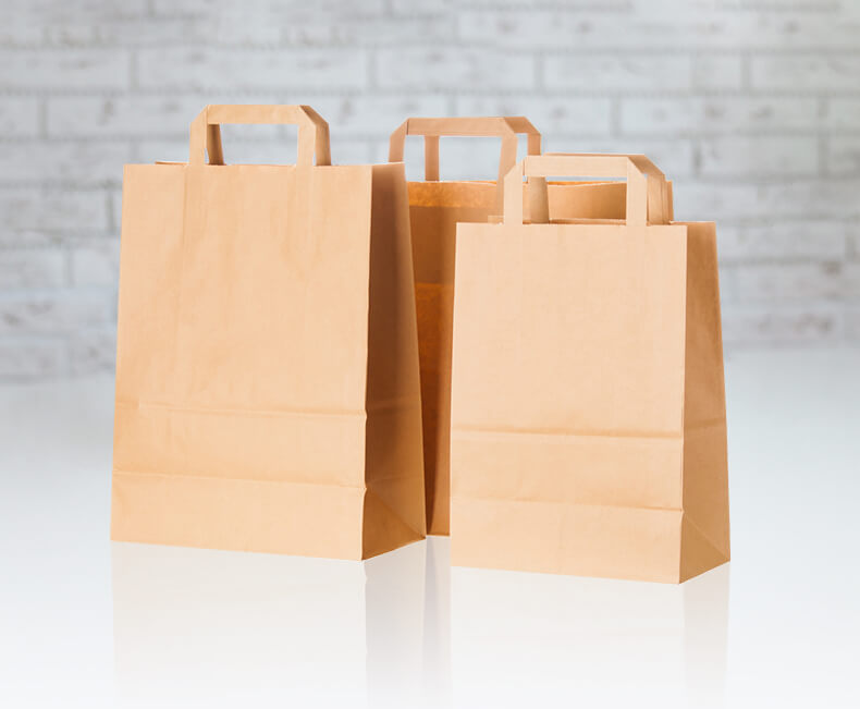 100 x WHITE Kraft Flat Paper Bags Brown Food Grocery Sandwich Bags - 6 x  6