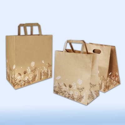 Flower Print Paper Shopping Bag
